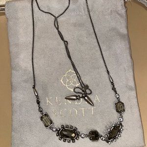Kendra Scott June necklace in Antique Silver GOOD AS NEW